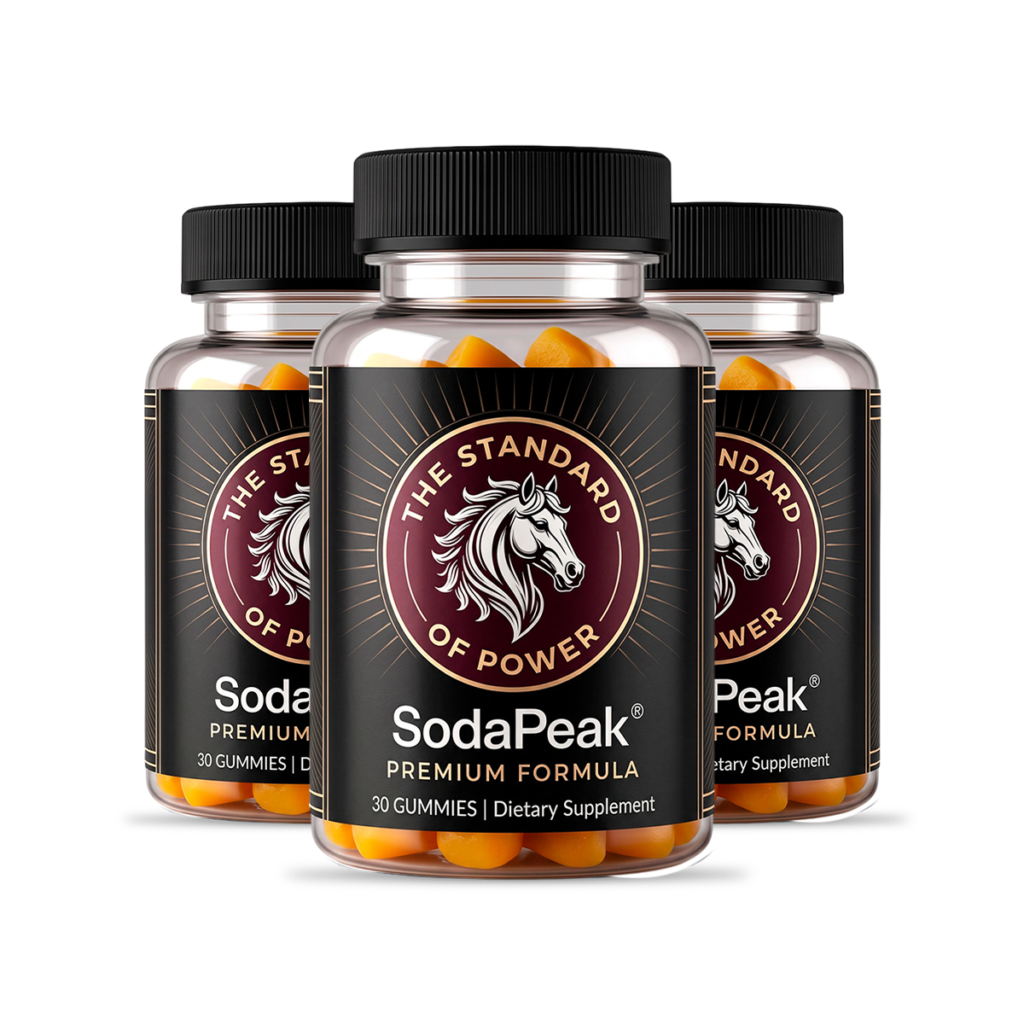 Three bottles of Soda Peak premium formula gummies